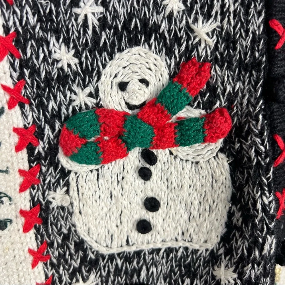 Hampshire Studio Black and White Cardigan Christmas‎ Sweater